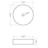 Håndvask Tenfors Rotterdam Ø43 cm Hvid Blank