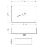 Håndvask Tenfors Tre 51x35 cm Hvid Blank