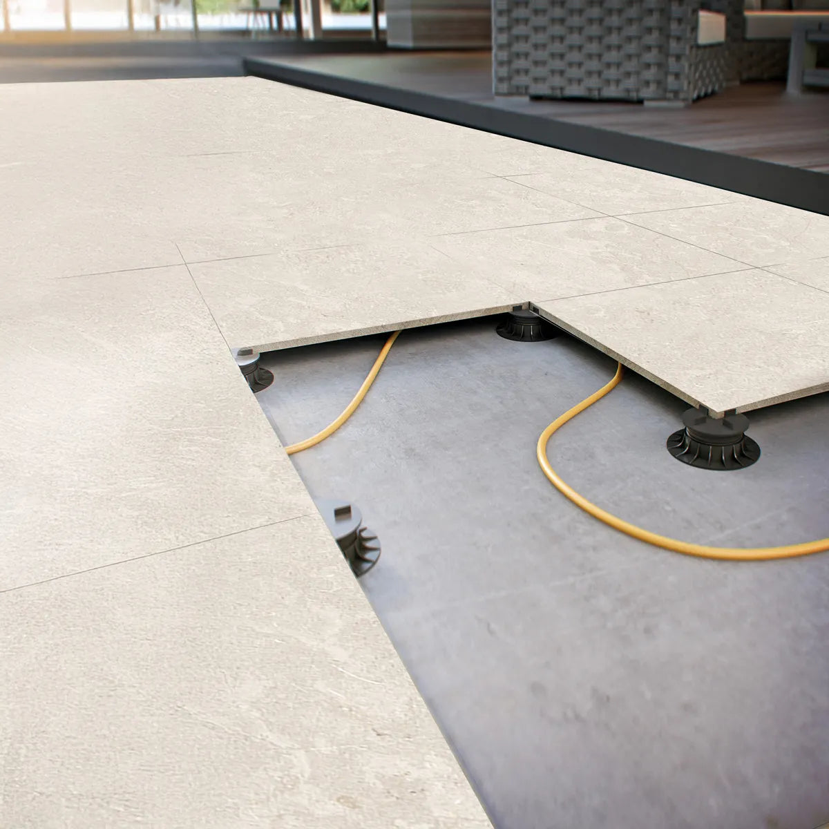 Terrasseflise Limerock Beige 60x60