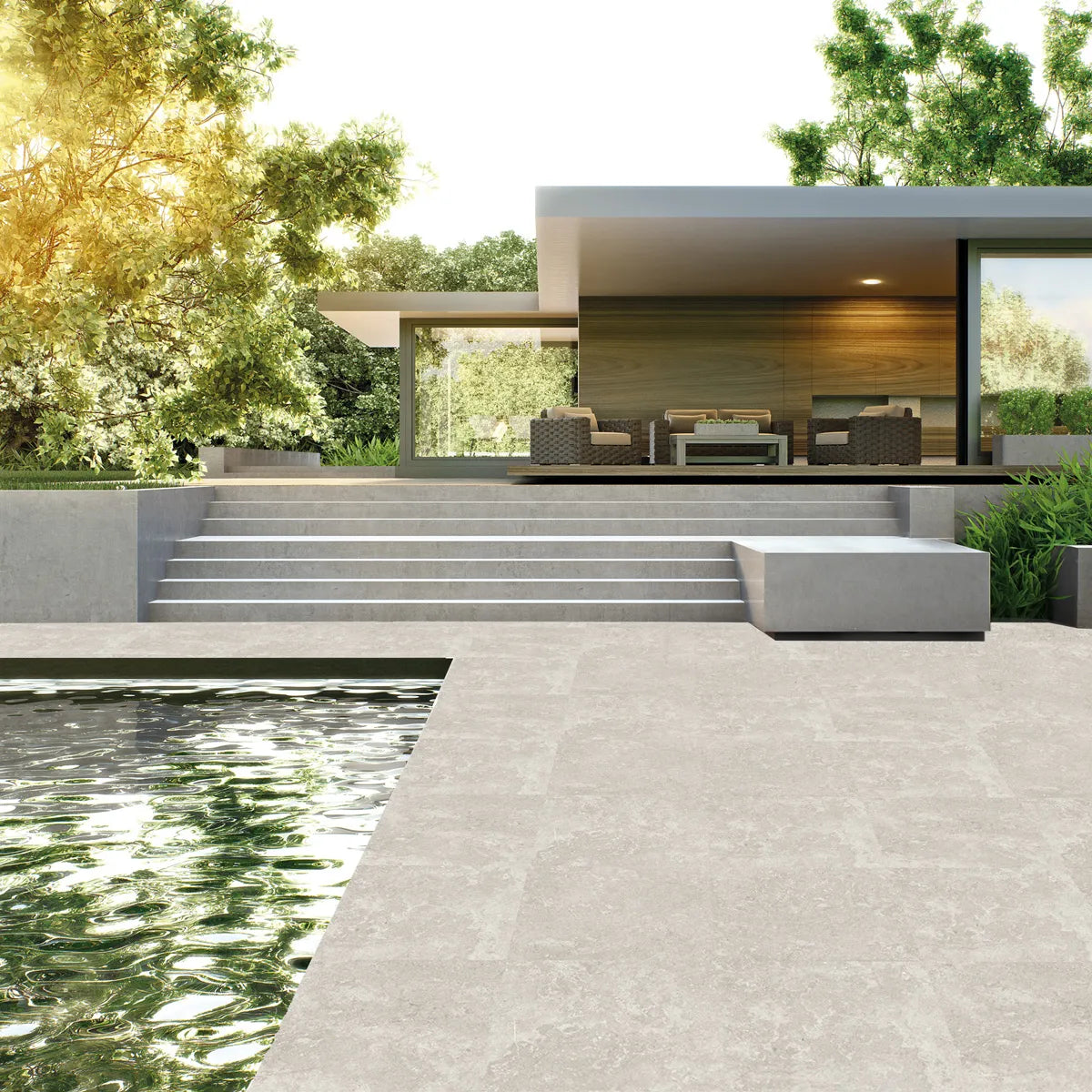 Terrasseflise Limerock Taupe 60x60