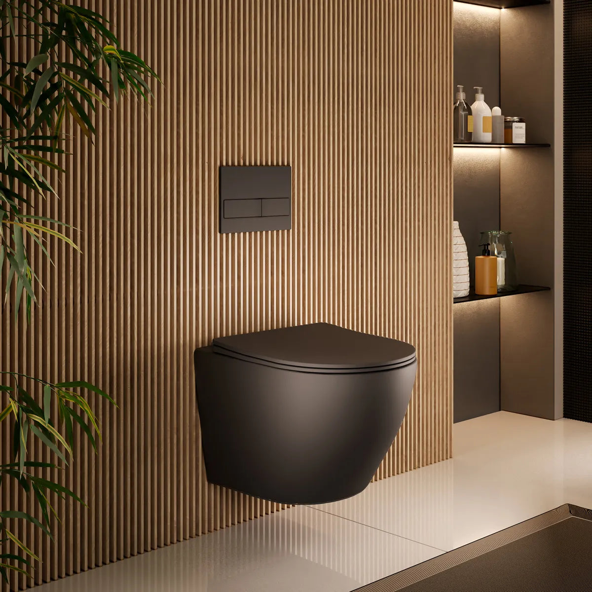 Væghængt Toilet Tenfors Sanitario Sort Mat