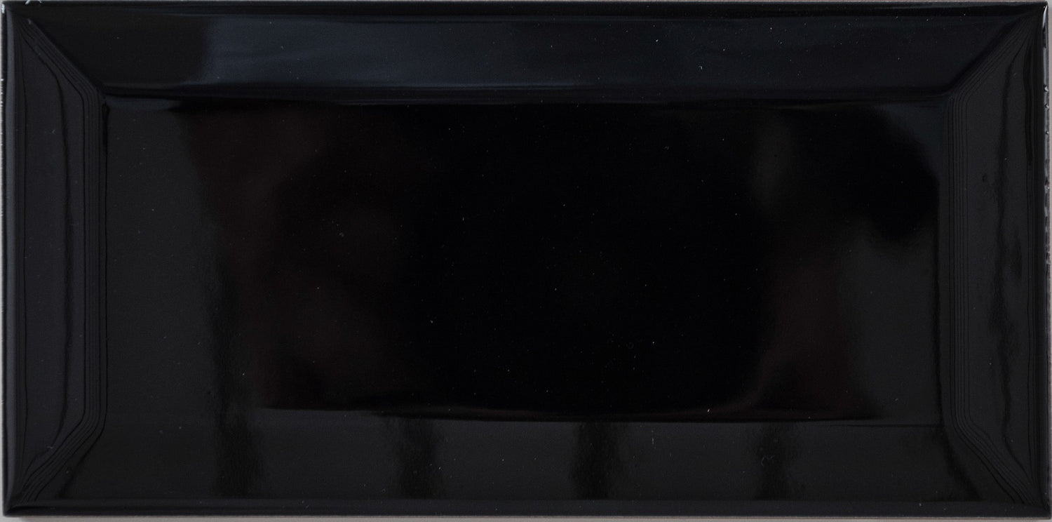 Vægflise Metro Sort Blank 7,5x15